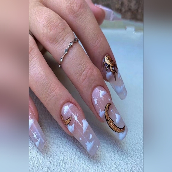 NWT 》2×《 100-pc ARTIFICIAL NAILS: TRANSLUCENT COFFIN SHAPED! - Picture 5 of 13